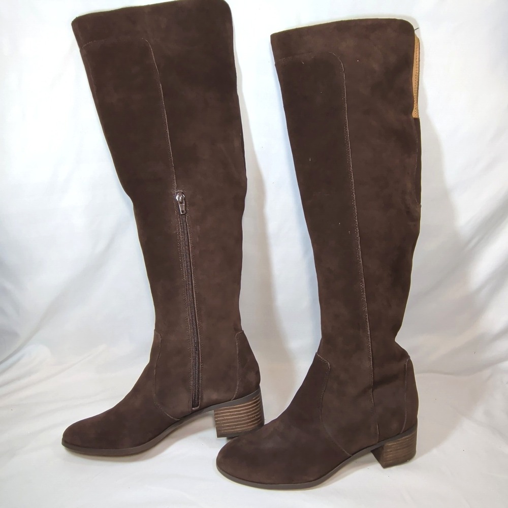 Corso Como Brown Suede Over The Knee Boots; Block Heel
